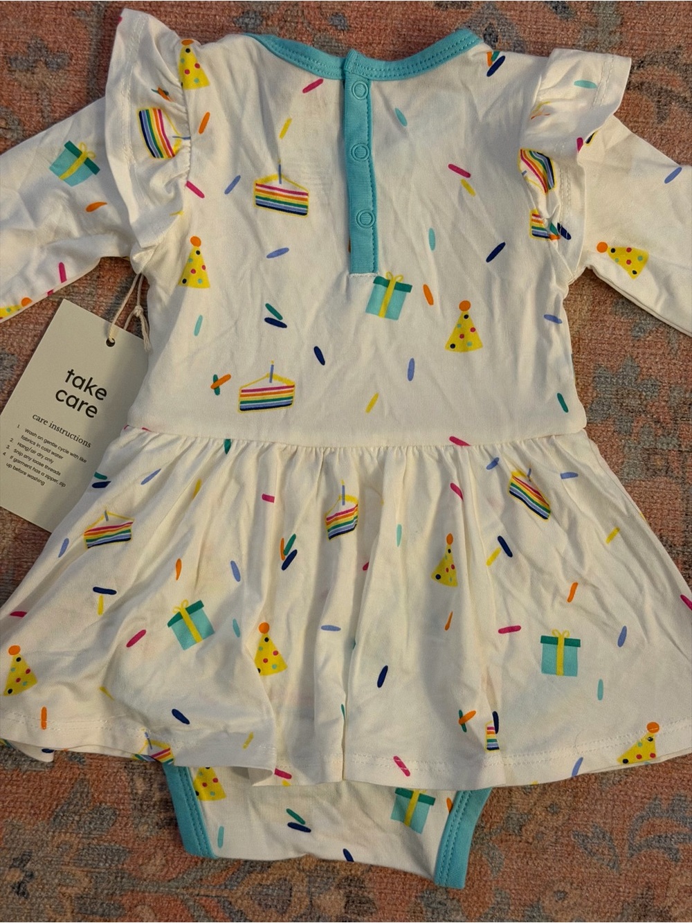 Brand New Kyte Baby 6-12 Month Cloud Party Long Sleeve Twirl Dress - Picture 10 of 11